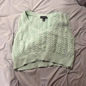 Mint Green Cropped Sweater Vest
